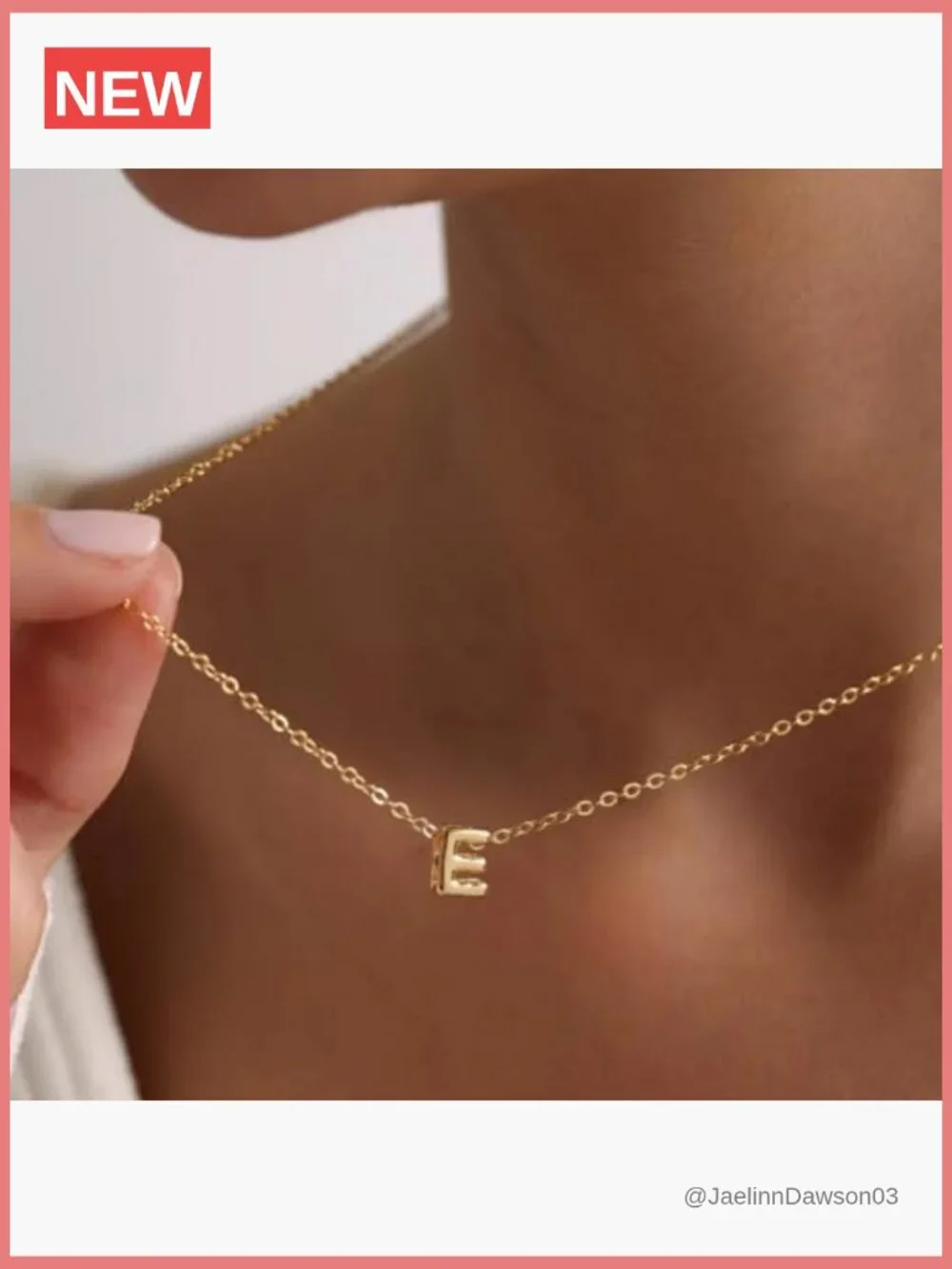 Tiny Initial Necklace 18K Gold Plated Personalized Letter Pendant Necklace for